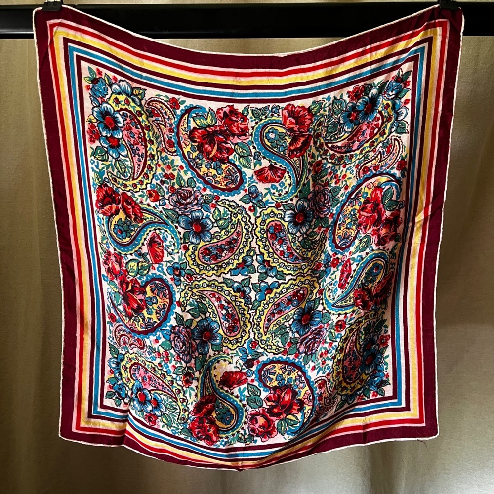 Vintage Silk Scarf Lot Talbots Jones New York Floral Paisley Italy 4 Pc - Picture 4 of 8